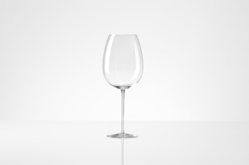 Empty wine glass on white background with clipping path