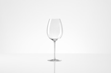 Empty wine glass on white background with clipping path