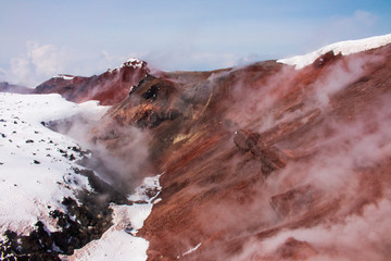 Aachinskii volcano peak crater kamchatka