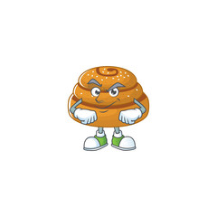 An icon of kanelbulle mascot design with confident gesture