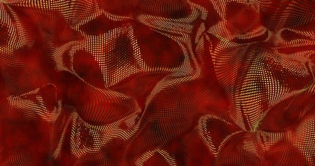 Red sparkly silk background. Glamour satin texture 3D rendering