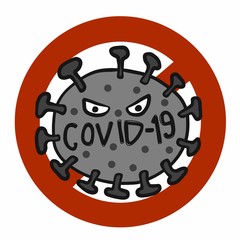 Covid-19 Coronavirus in stop sign vector illustration