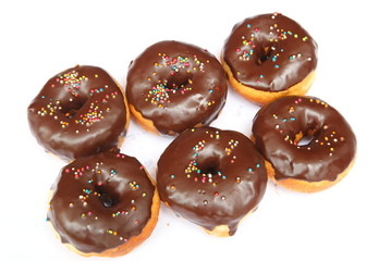 Delicious Donut with Sprinkles Isolated on White Background
