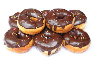 Delicious Donut with Sprinkles Isolated on White Background