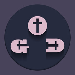 Obraz premium Cross Christ Easter icon set, decorated with crosses or symbols. Used for making or decorating vector church logos.