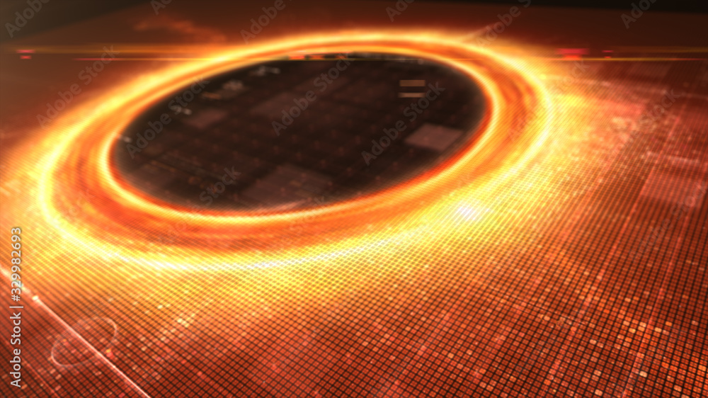 Poster Futuristic head up display simulation of a Black Hole a region of space-time exhibiting such strong gravitational effects that nothing can escape