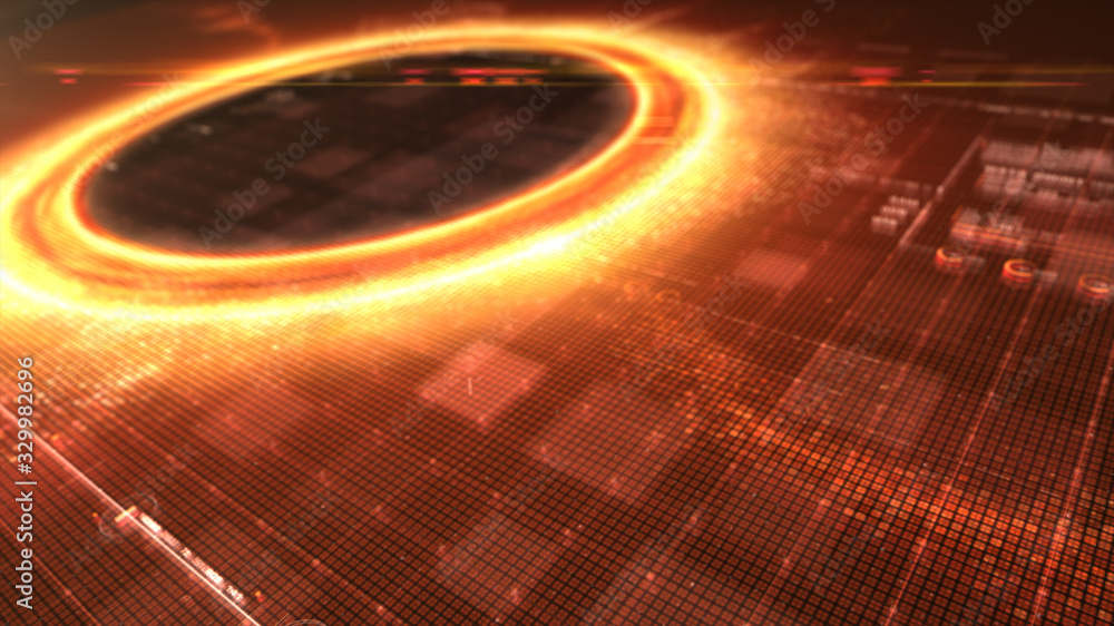 Poster Futuristic head up display simulation of a Black Hole a region of space-time exhibiting such strong gravitational effects that nothing can escape