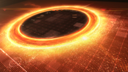 Futuristic head up display simulation of a Black Hole a region of space-time exhibiting such strong gravitational effects that nothing can escape