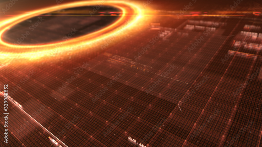 Aufkleber Futuristic head up display simulation of a Black Hole a region of space-time exhibiting such strong gravitational effects that nothing can escape