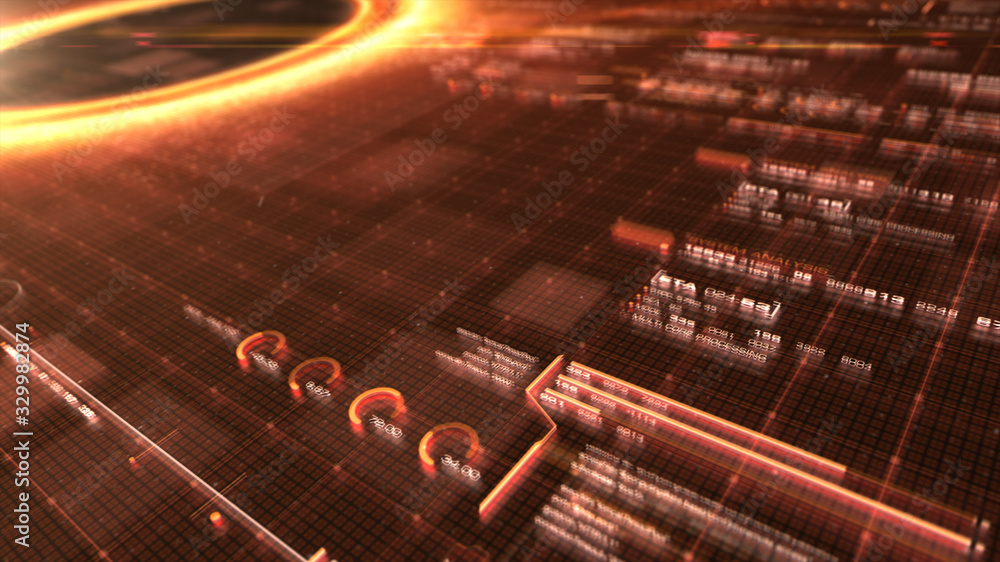 Aufkleber futuristic head up display simulation of a black hole a region of space-time exhibiting such strong 
