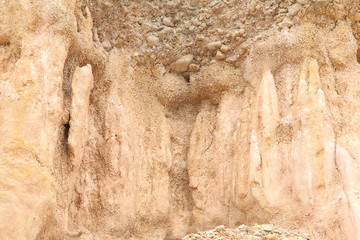Background of rocks from clay and stone after a landslide