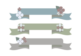 紫陽花リボンフレーム 飾り枠セット Wall Mural Wallpaper Murals きもまる