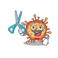 Cool Barber retro virus corona mascot design style