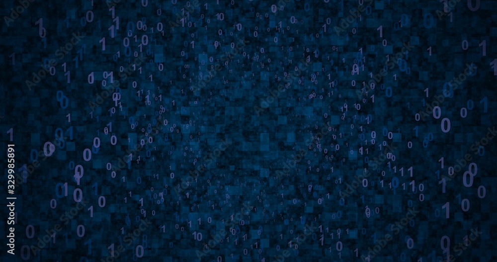 Aufkleber neon digital binary background for network, big data, data center, digital event. 3d illustration