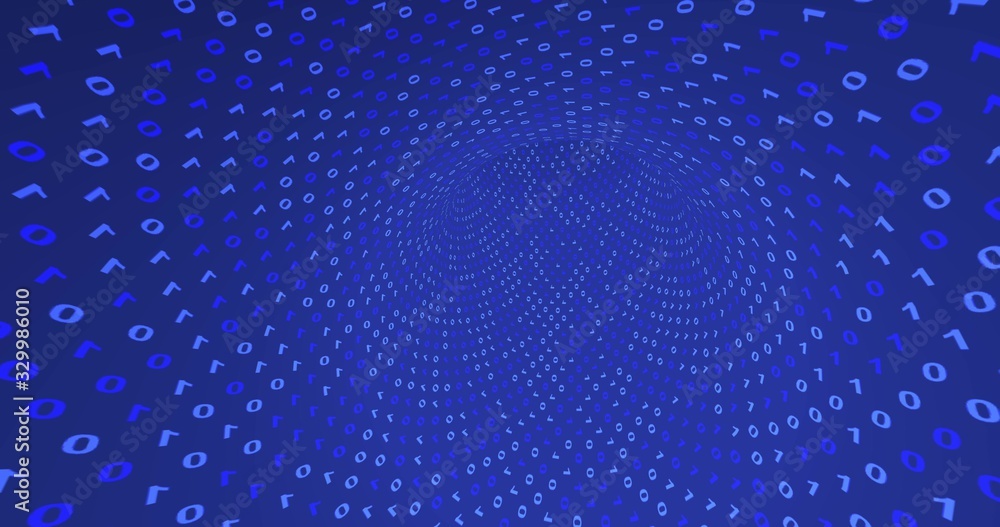 Aufkleber neon digital binary tunnel. background for network, big data, data center, digital event. 3d illustr