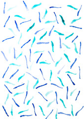 abstract watercolor multicolored texture of stripes of different directions on a white background