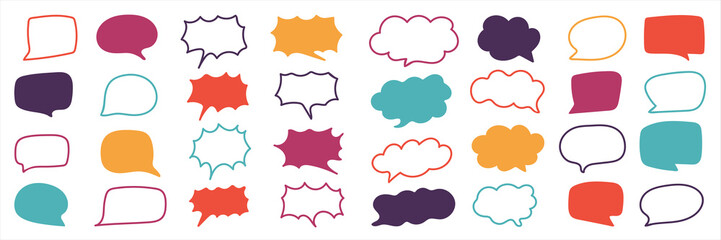 Speech bubble, speech balloon, Doodle Hand drawn vector collection.