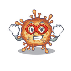 A picture of retro virus corona in a Super hero cartoon character