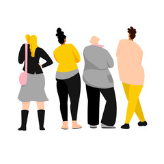 Obraz premium people in the back. people stand back. image of a group of people