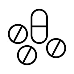 pills and capsules drugs line style