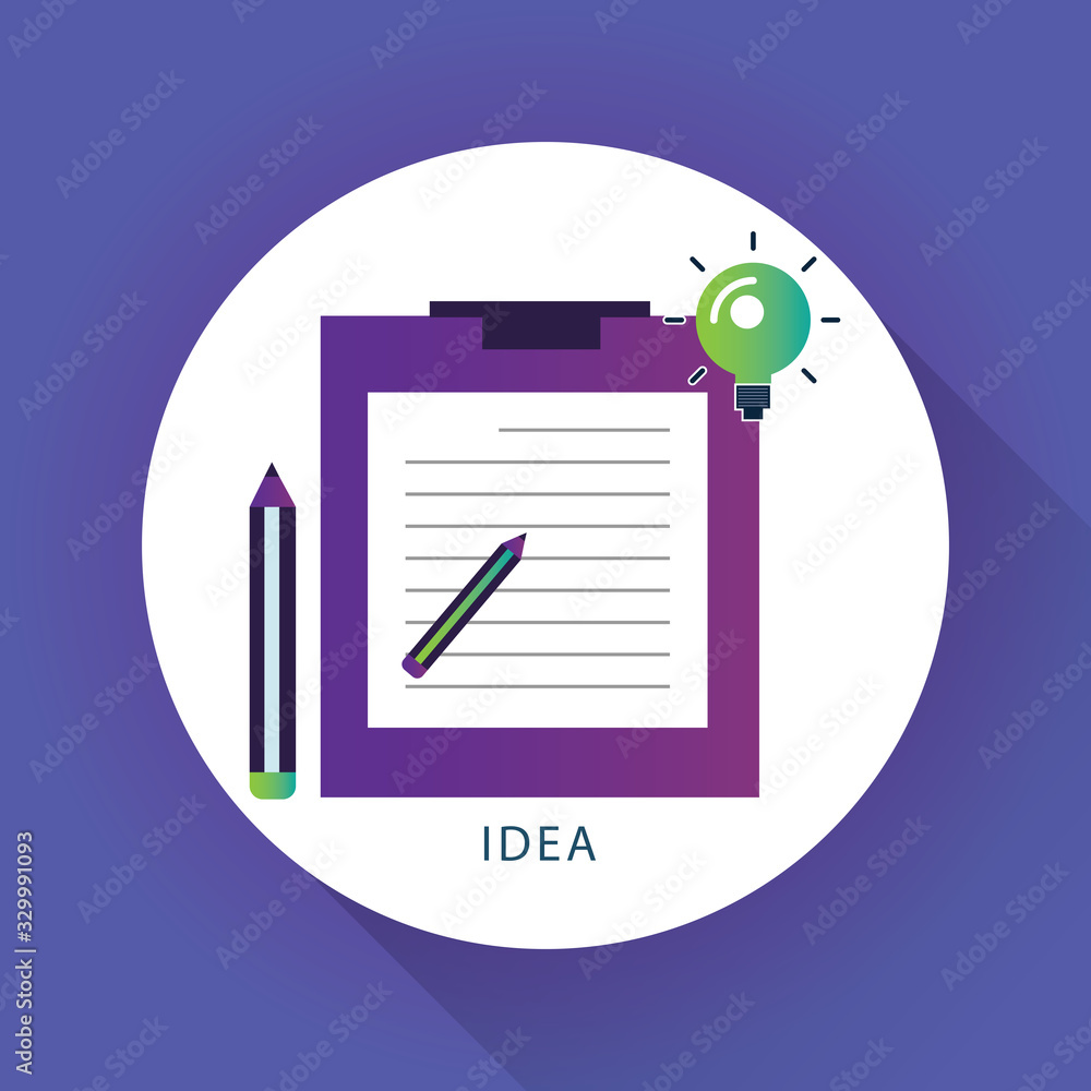 Poster clipboard with checklist in a flat style