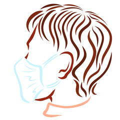 profile of a man with dark skin in a medical mask on his face