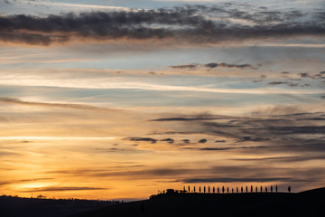 이탈리아 농촌 석양풍경