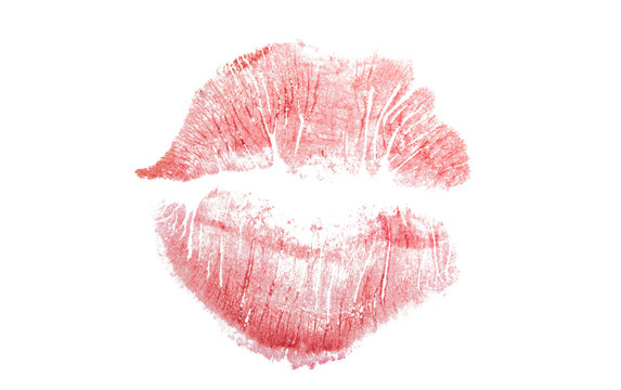 lipstick imprint isolated