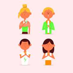 people with food illustration. flat design illustration