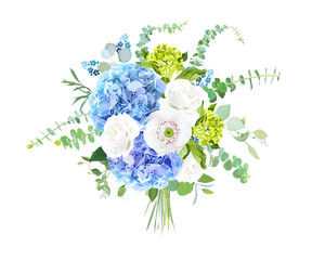 Watercolor style flowers bouquet