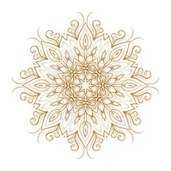 Golden mandala vector illustration. Ethnic style temporary tattoo.