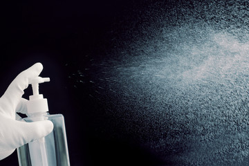 感染予防のマスクと手袋と消毒