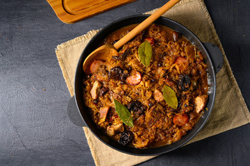 A real Polish 'Bigos,'after an old recipe with dried plums and wine.