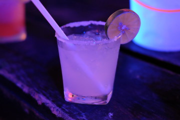 cocktail with ice and lemon
