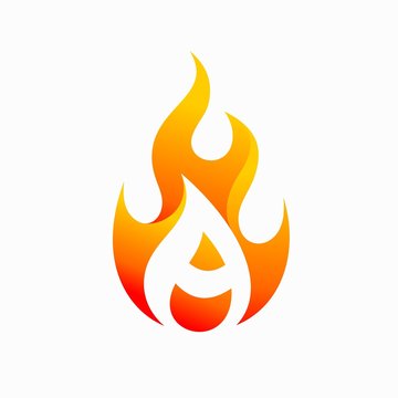 Letter A fire logo design