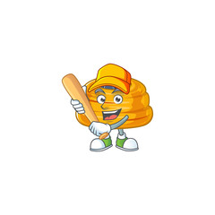 Cartoon design of kataifi having baseball stick