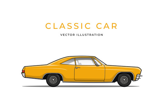 Classic Car Vector Illustration isolated on white background