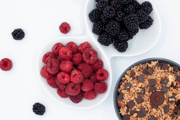 Blackberries and chocolate breakfast