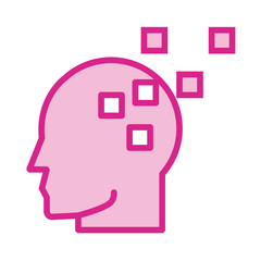 human profile with squres line and fill style icon