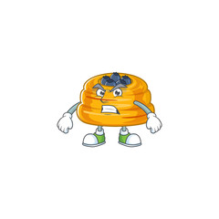 Charming kataifi mascot design style waving hand