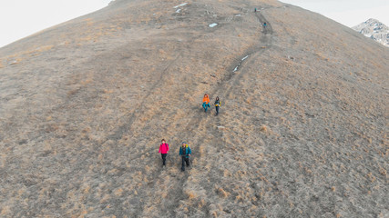 hiking in mountains