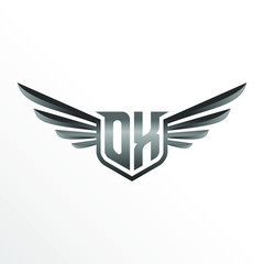 Initial Letter OX with Wings