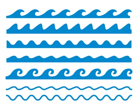 様々な波のラインイラスト画像 Stock ベクター Adobe Stock