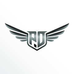 Initial Letter PD with Wings