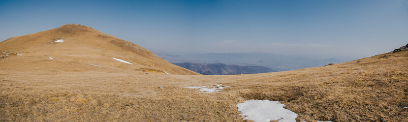 landscape with mountains and blue sky