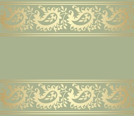 wedding card design, paisley floral pattern , India	