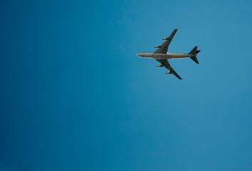 Big plane on a background of blue sky
