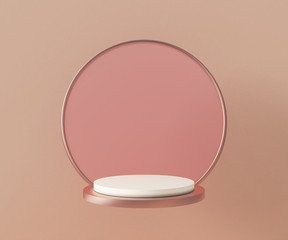 3d rendering podium background mock-up scene. Abstract geometry shape pastel color. Minimal geometric shape. Cosmetic background for product presentation.