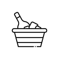 Wine Bucket  Vector Icon Line style Illustrations.