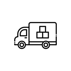 Delivery Van  Vector Icon Line style Illustrations.